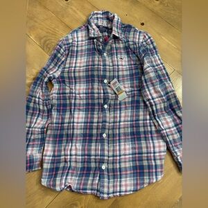 Vineyard Vines Kids Plaid Button Down Shirt - Blue, Red, White